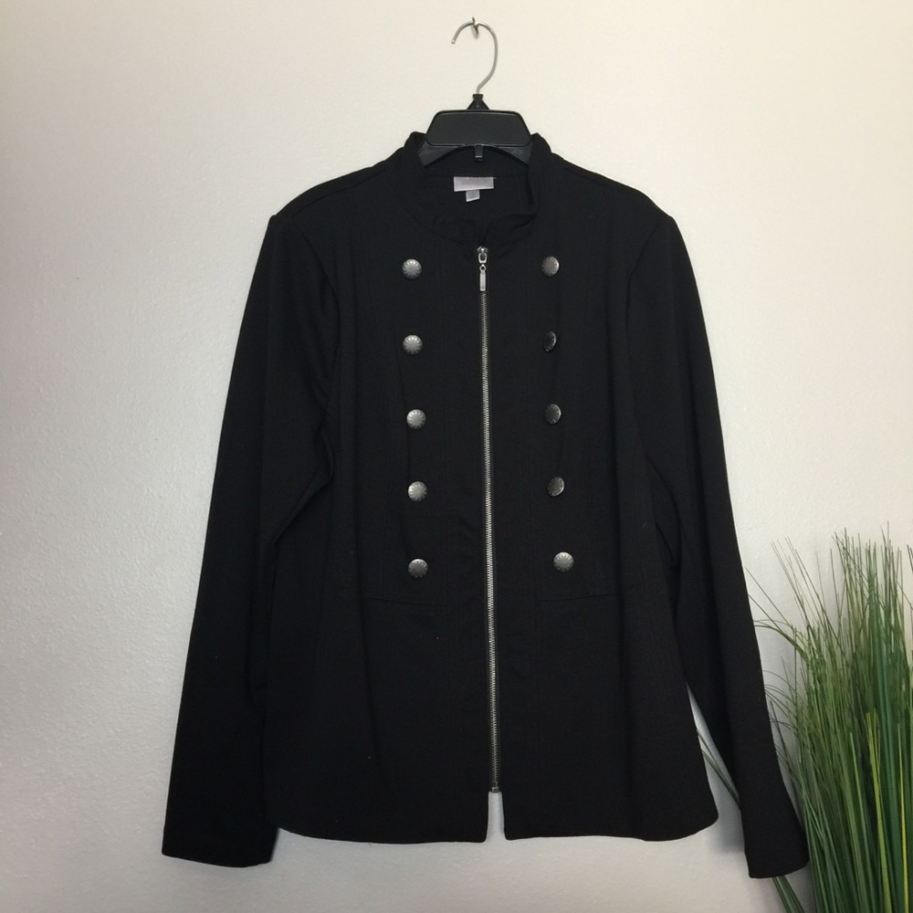 Avenue Black Military Style Jacket